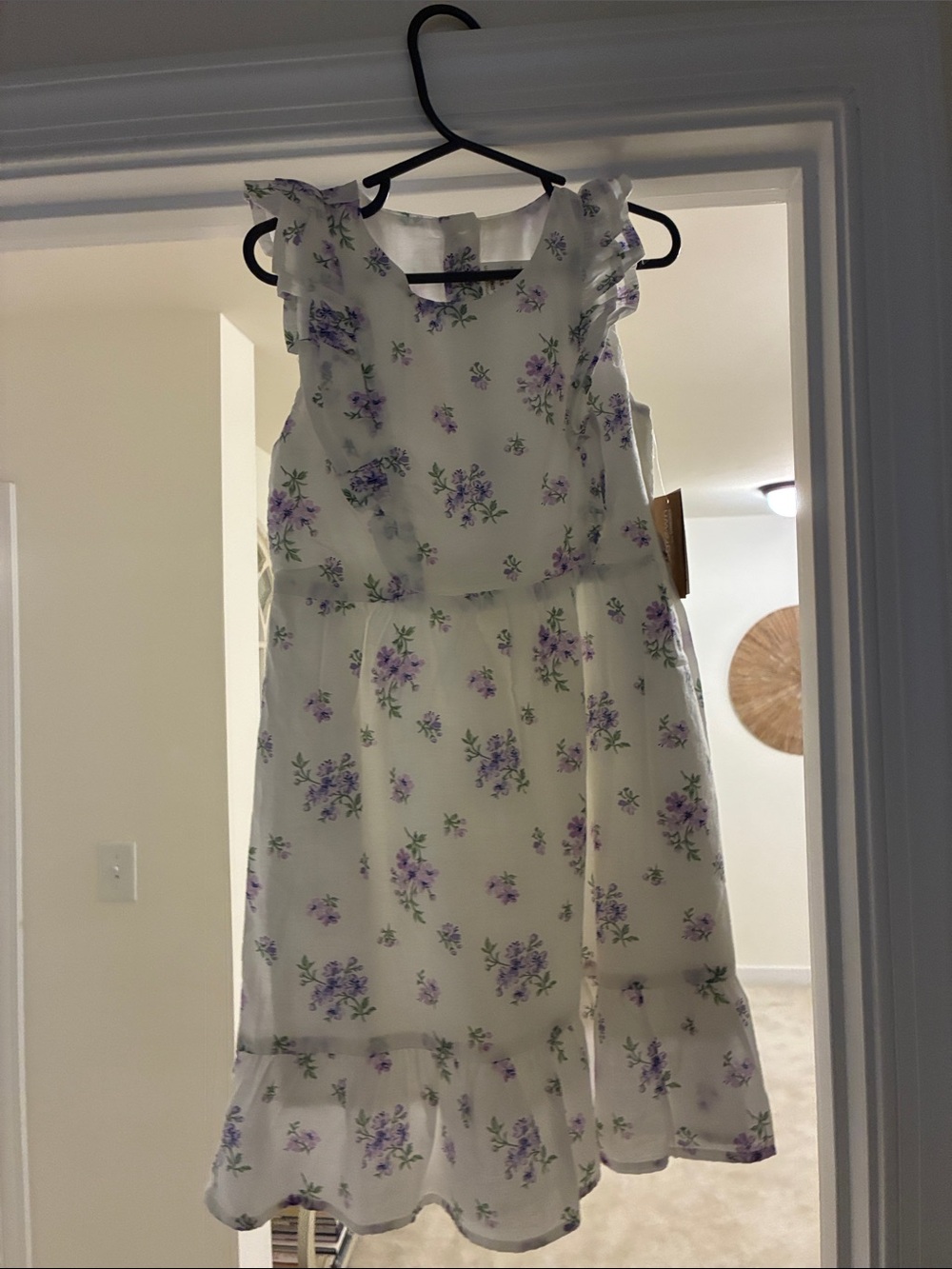 Gymboree White Dress with Purple Floral Print